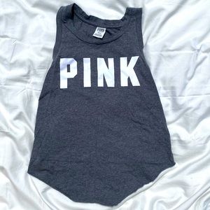 PINK gray tank top